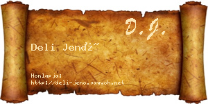 Deli Jenő névjegykártya