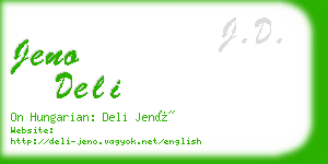 jeno deli business card